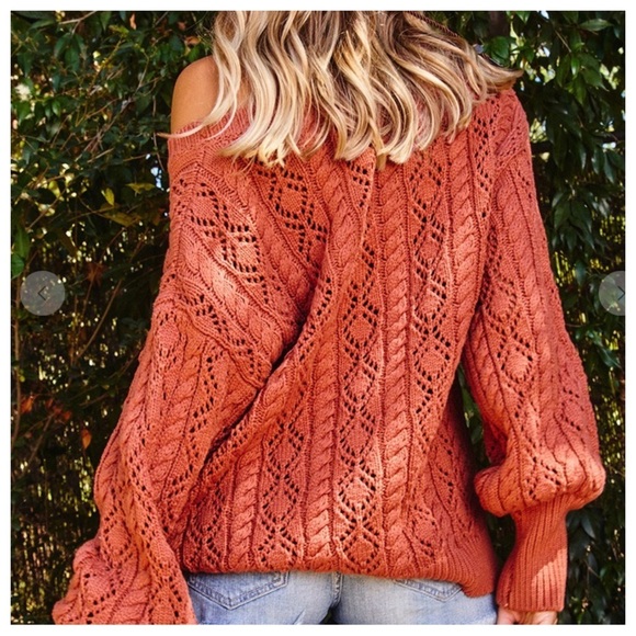 #13 Beautiful chic Long cuff Solid Cable Sweater - Picture 5 of 5